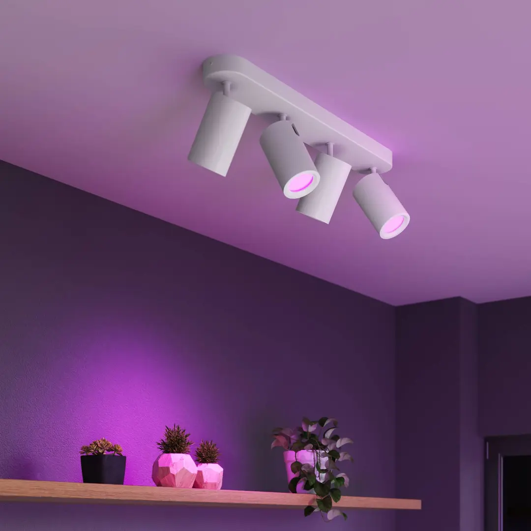 Calex Smart Deckenspot weiß Länge 49 cm 4-flg. GU10-LED RGBW