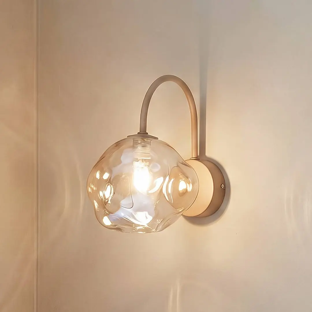 TK Lighting Wandleuchte Lava, sand/cognac, Glas, Höhe 21 cm, G9