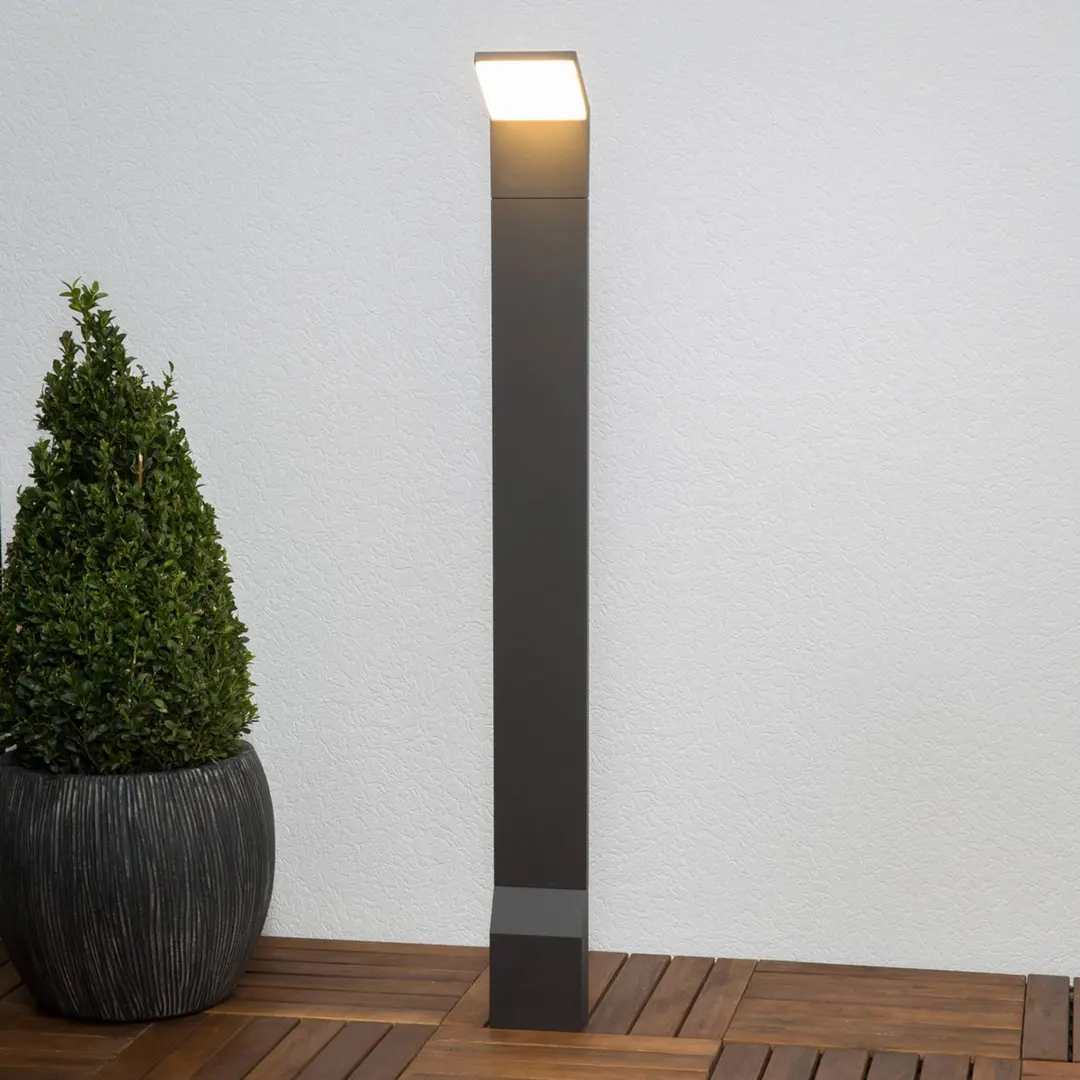 Lucande LED-Wegeleuchte Nevio, anthrazit, Metall, 100 cm