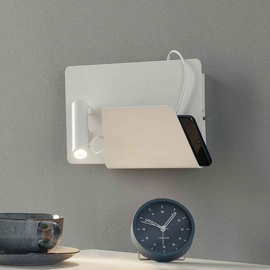 FARO BARCELONA Moderne LED-Wandleuchte Suau mit USB-Ladeanschluss