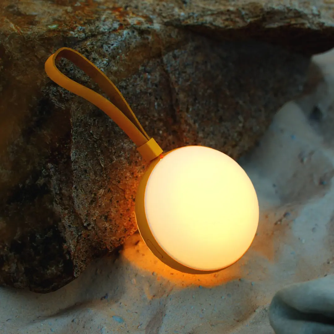 Nordlux LED-Außenleuchte Bring to go Ø 12 cm weiß/gelb