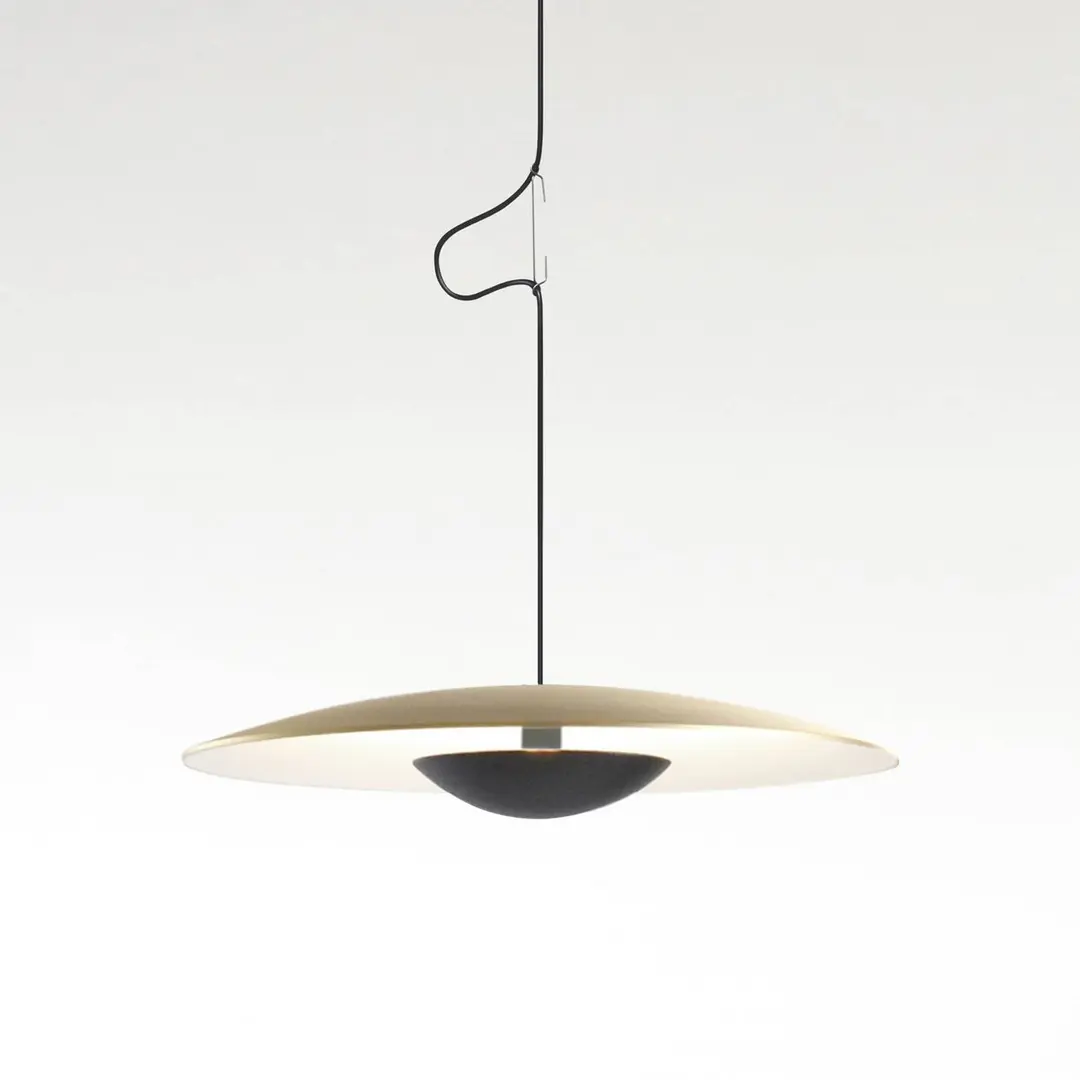MARSET Ginger LED-Pendelleuchte, Triac Ø32cm messing/weiß