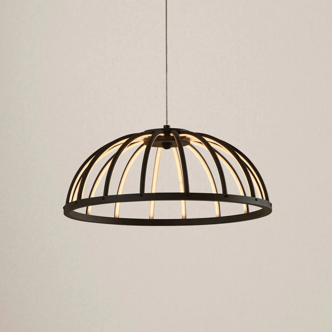 Lucande LED-Hängeleuchte Attea, schwarz, Ø 40 cm, Aluminium