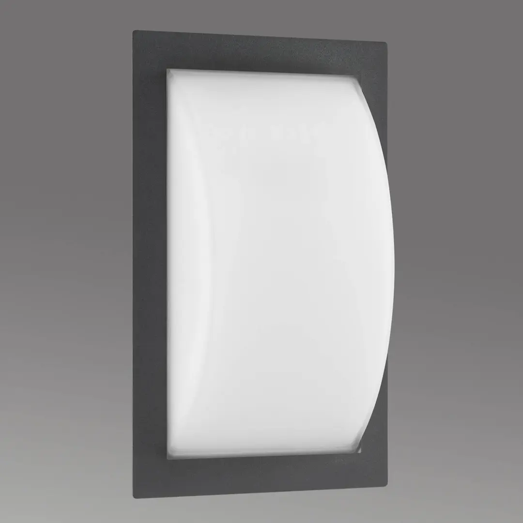 LCD Außenwandleuchte Ivett, graphit, E27, Glas