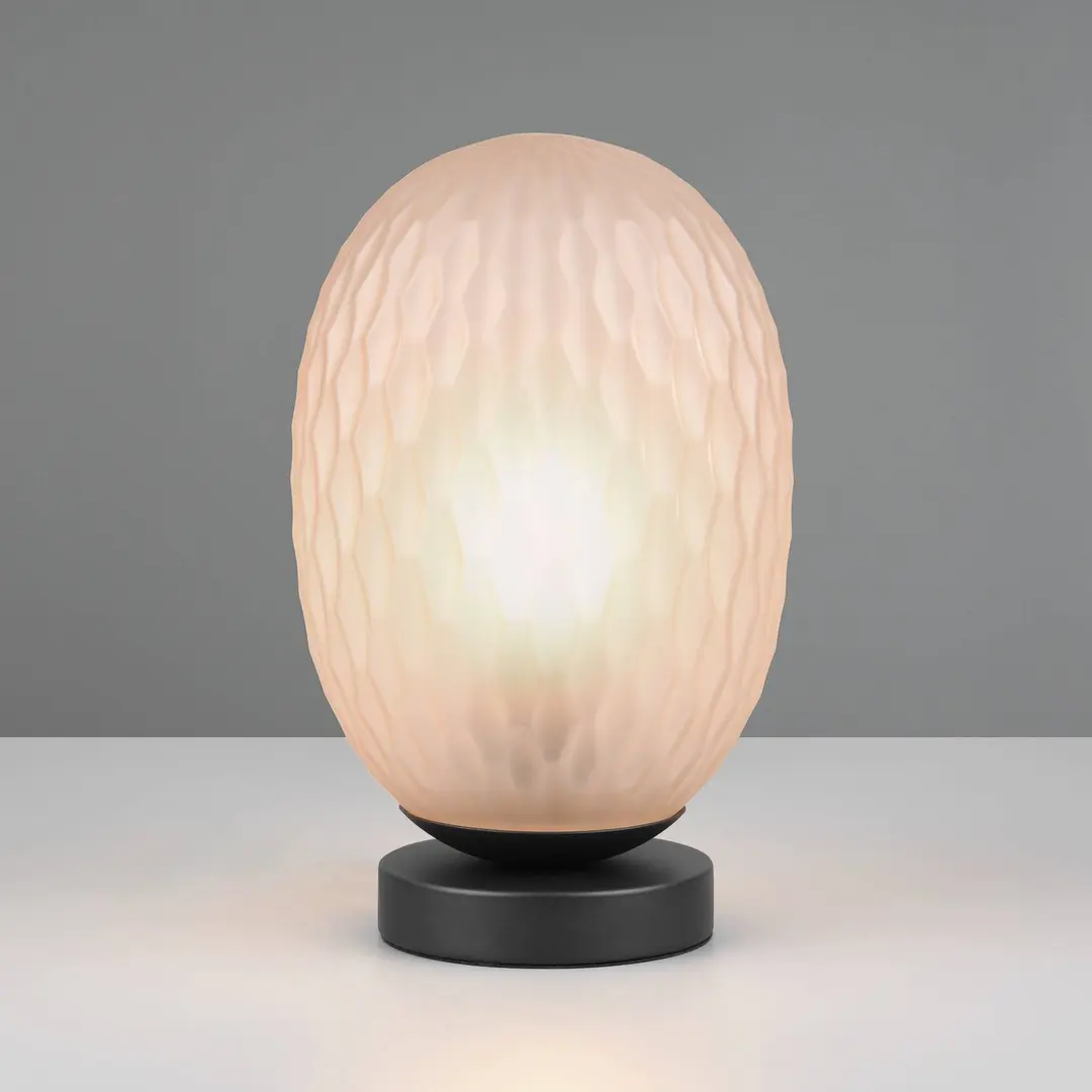 Trio Lighting Tischleuchte Facette, amber, Höhe 29 cm, Glas, E27