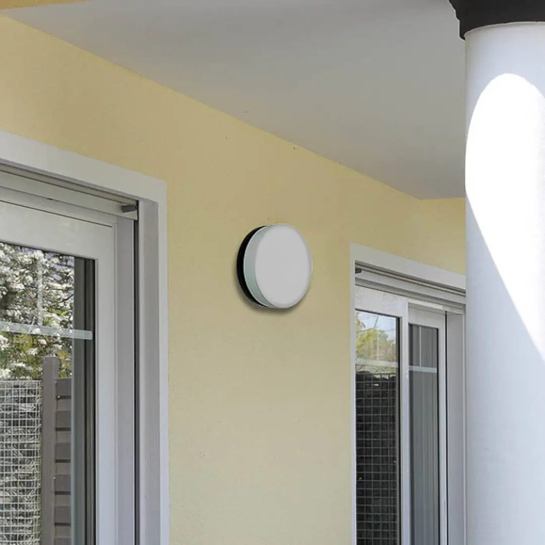 Albert Leuchten LED-Wandleuchte 6309 anthrazit, IP65, Ø 31 cm