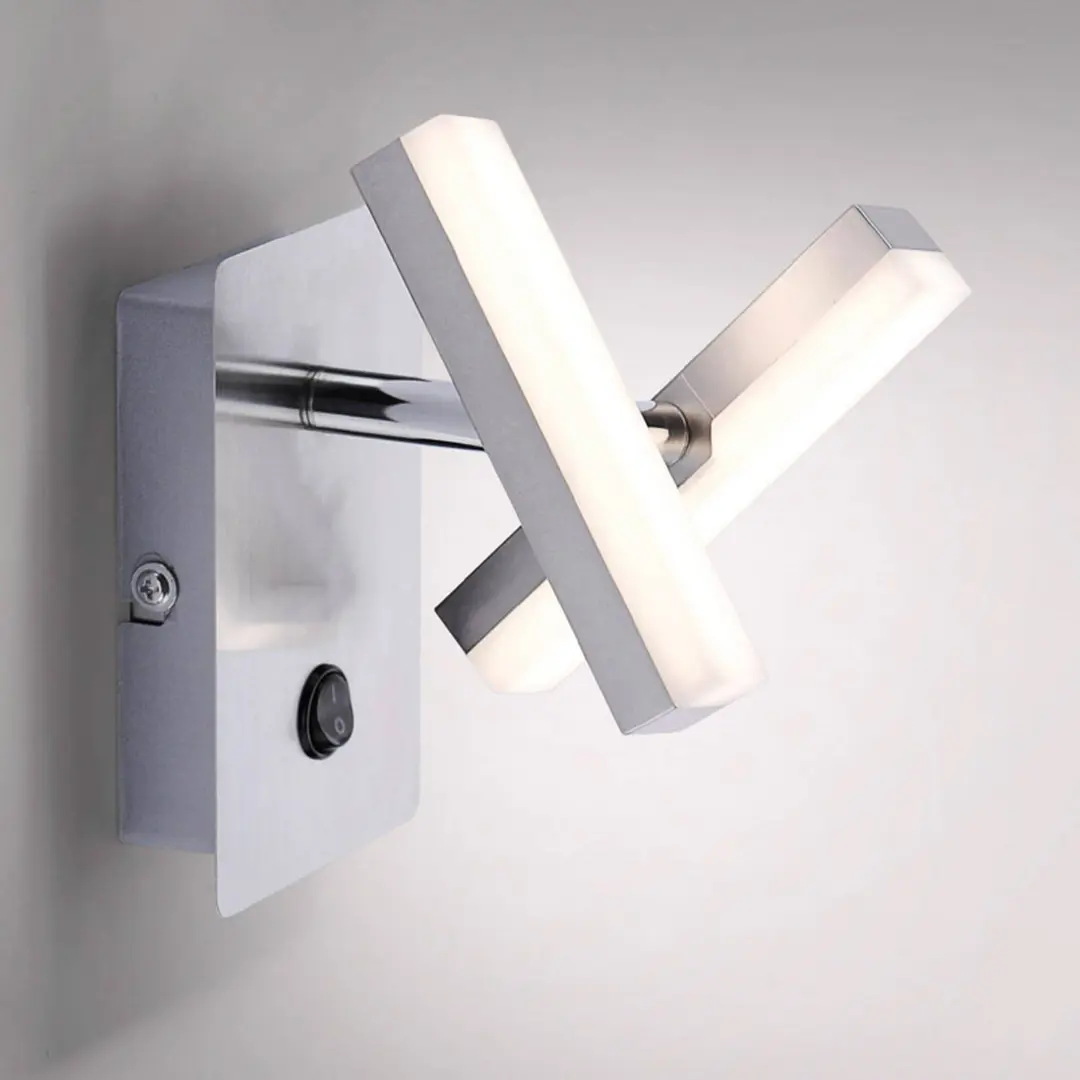 JUST LIGHT. GmbH LED-Wandleuchte Rico, stahl, zweiflammig
