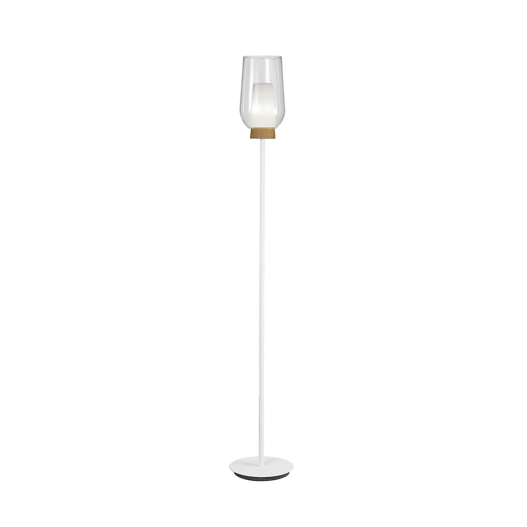 Mantra Iluminación Stehleuchte Nora, weiß-transparent, Metall, Glas