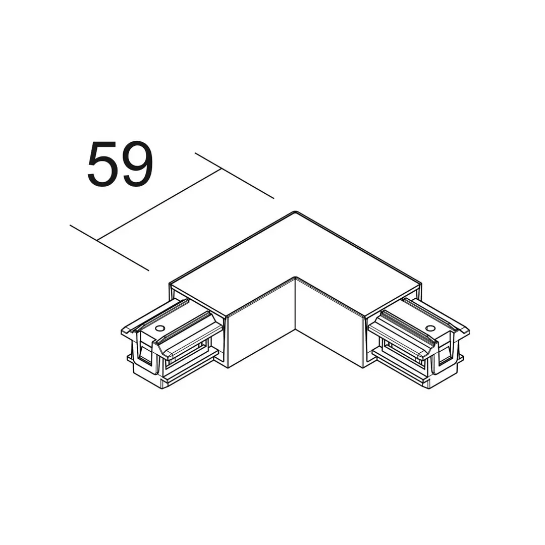 Ivela L-Verbinder SQUARE 48 V, schwarz, Schutzleiter links