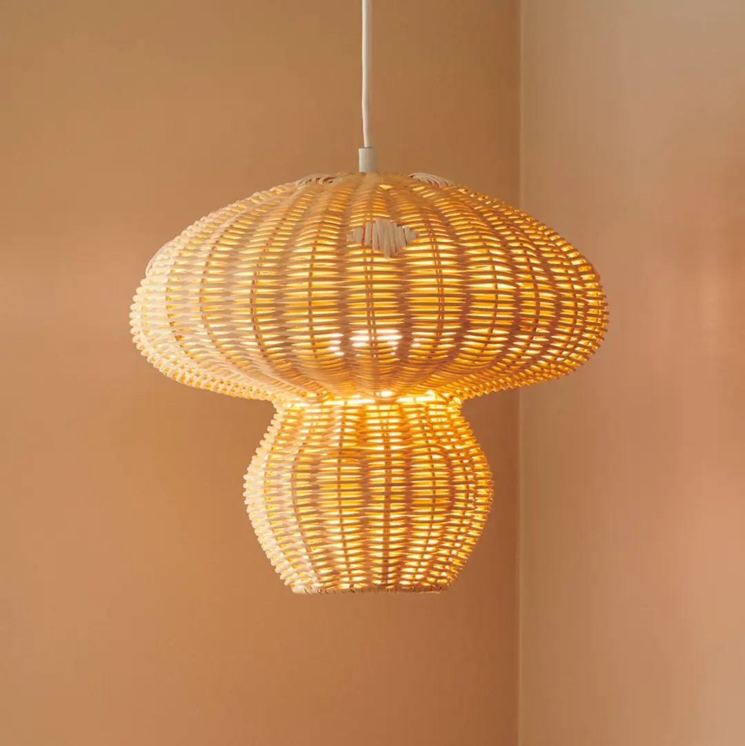 Nordlux Hängeleuchte Allie, Rattan, Pilzform, naturbraun