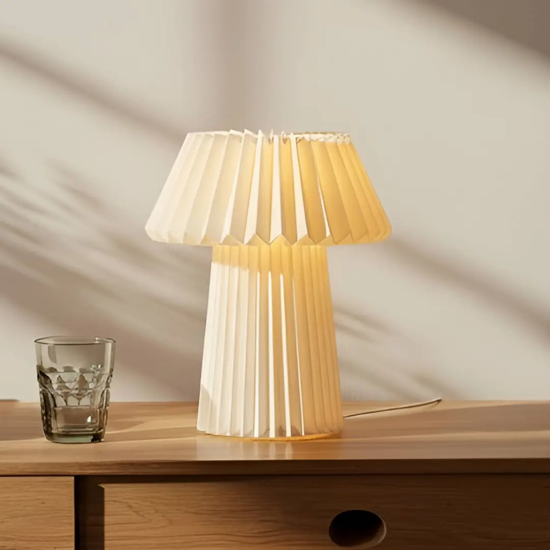 Lindby Tischleuchte Magali, weiß, Papier, Ø 34 cm, E14