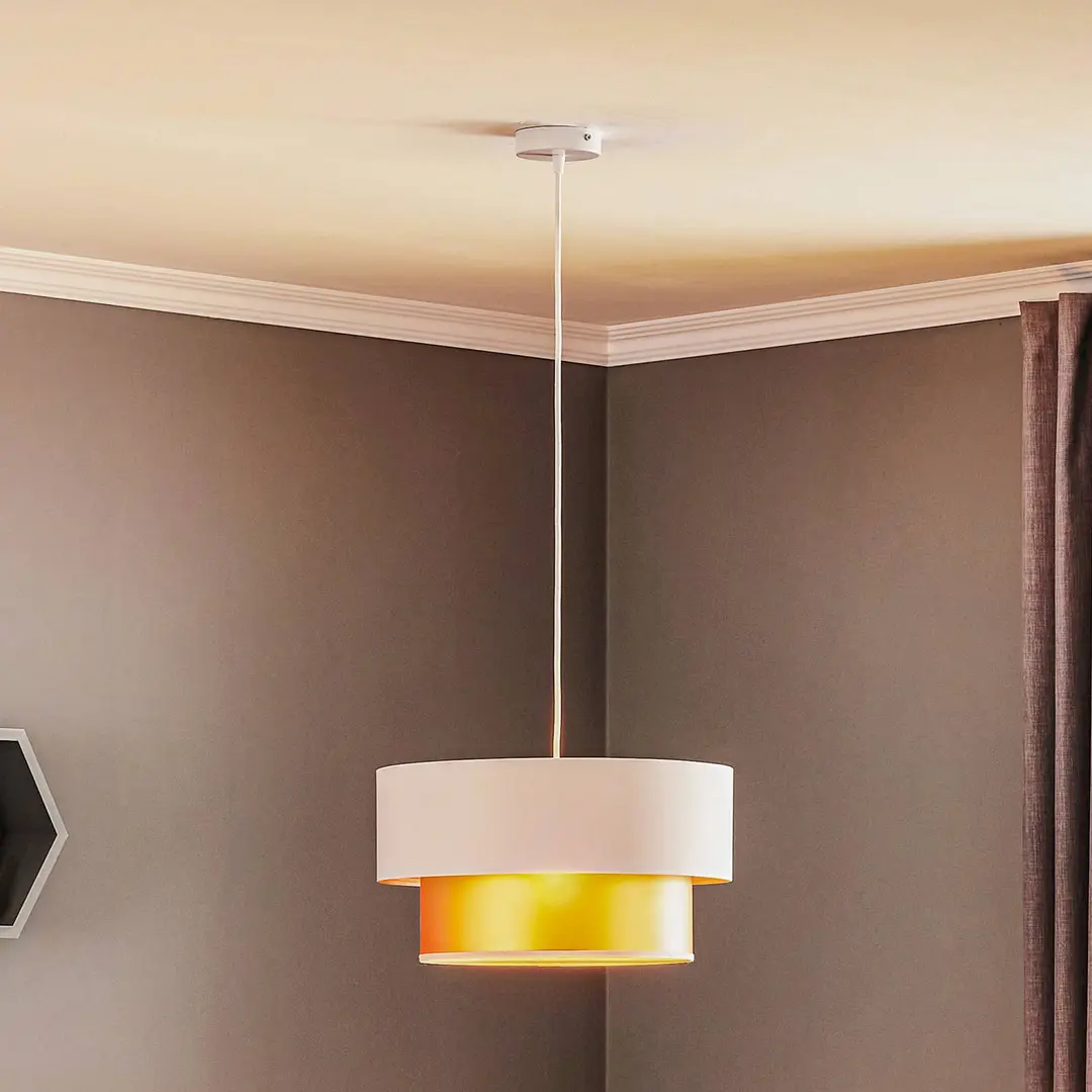 Maco Design Hängelampe Dorina, creme/gold Ø 40cm