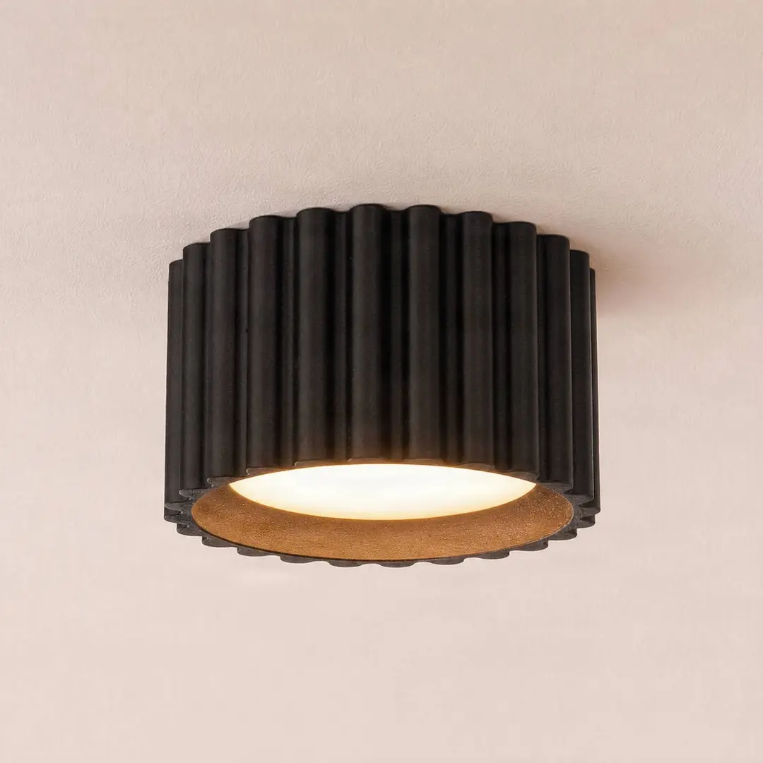 SOLLUX LIGHTING Deckenleuchte Aura 1, schwarz, 1-flammig, Ø 10 cm, GX53