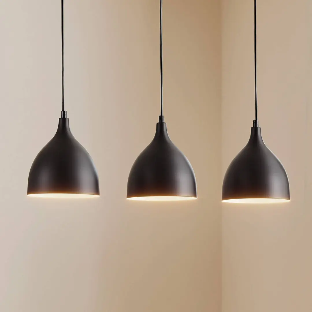 Luminex Pendelleuchte Nanu, schwarz, Edelstahl, 3-flammig