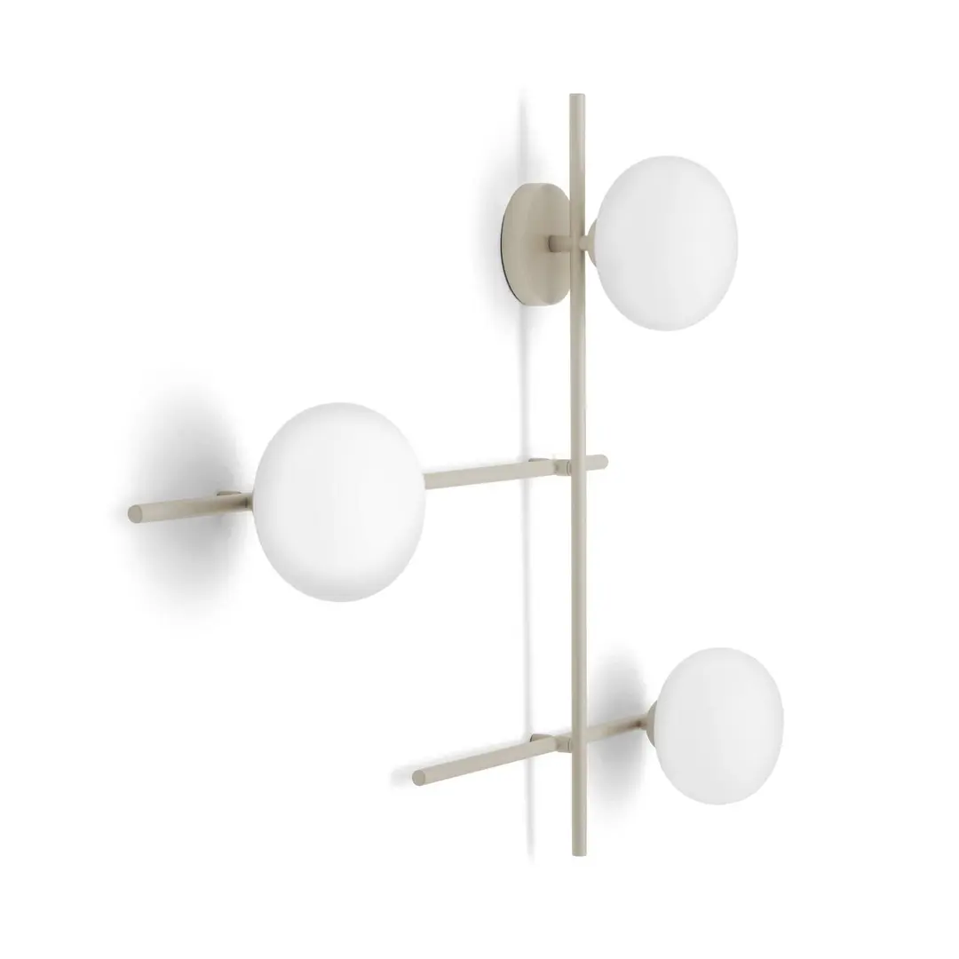 miloox by Sforzin Wandleuchte Mikado, cipria/weiß, 3-flammig, Glas, Metall