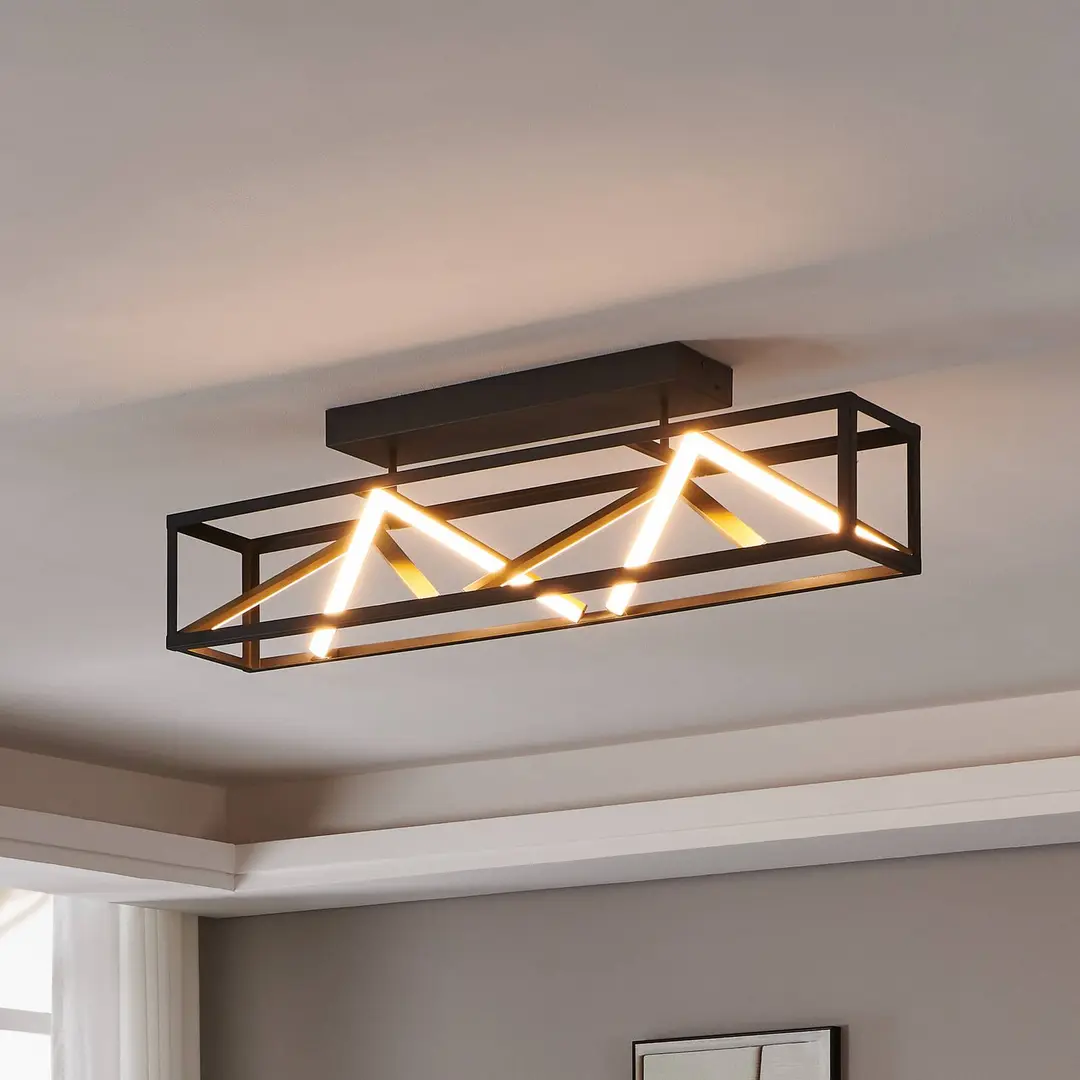Stars of Light LED-Deckenlampe Penela schwarz/gold 87 cm CCT