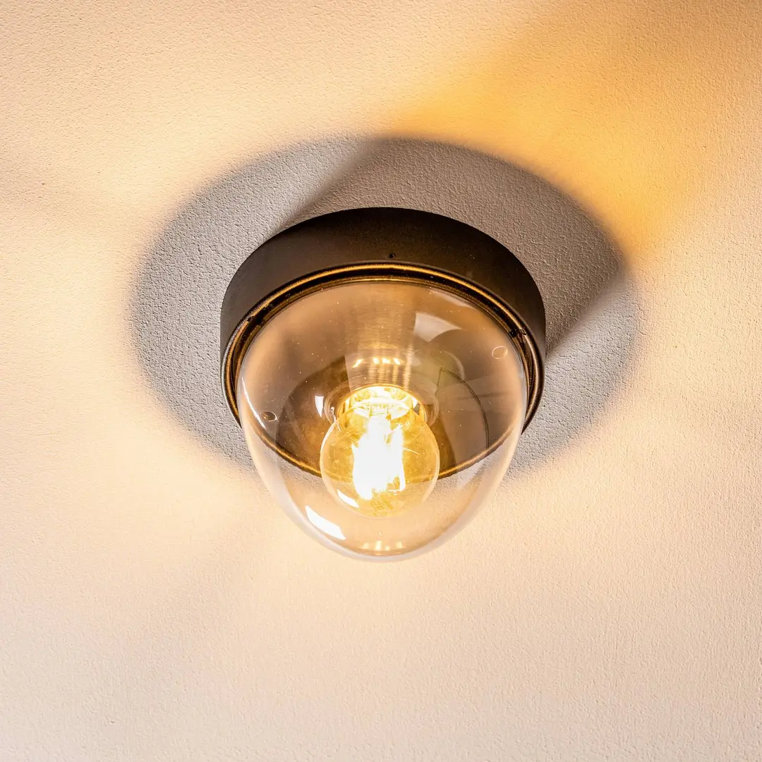 Nowodvorski Lighting Deckenleuchte Nook mit klarem Schirm, schwarz