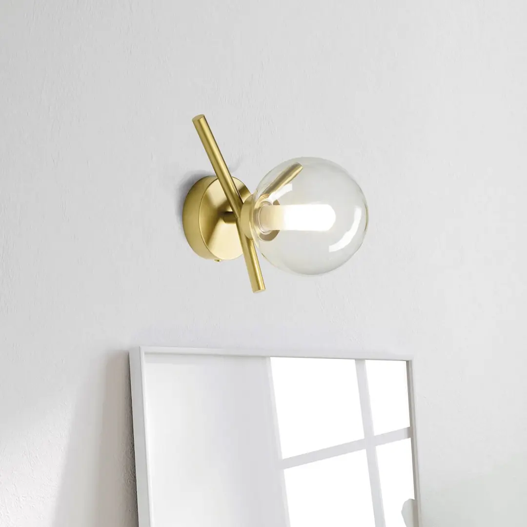 miloox by Sforzin Wandleuchte Camely, gold gebürstet/klar, 1-flammig