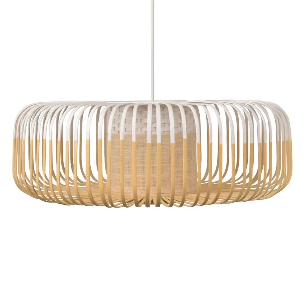 Forestier Pendellampe Bamboo XL, Ø 60 cm, weiß