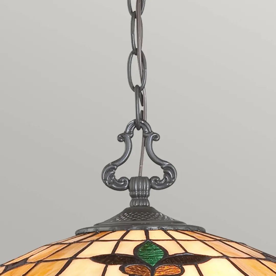 QUOIZEL Pendelleuchte Kami, bunt/bronze, 51 cm
