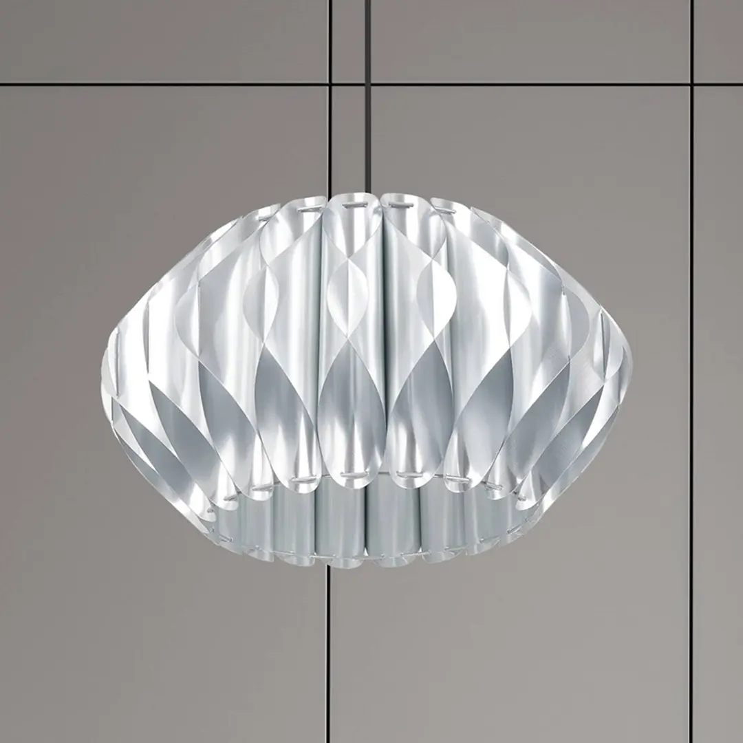 Luminex Hängeleuchte Serenity mit Kunststoffschirm, silber