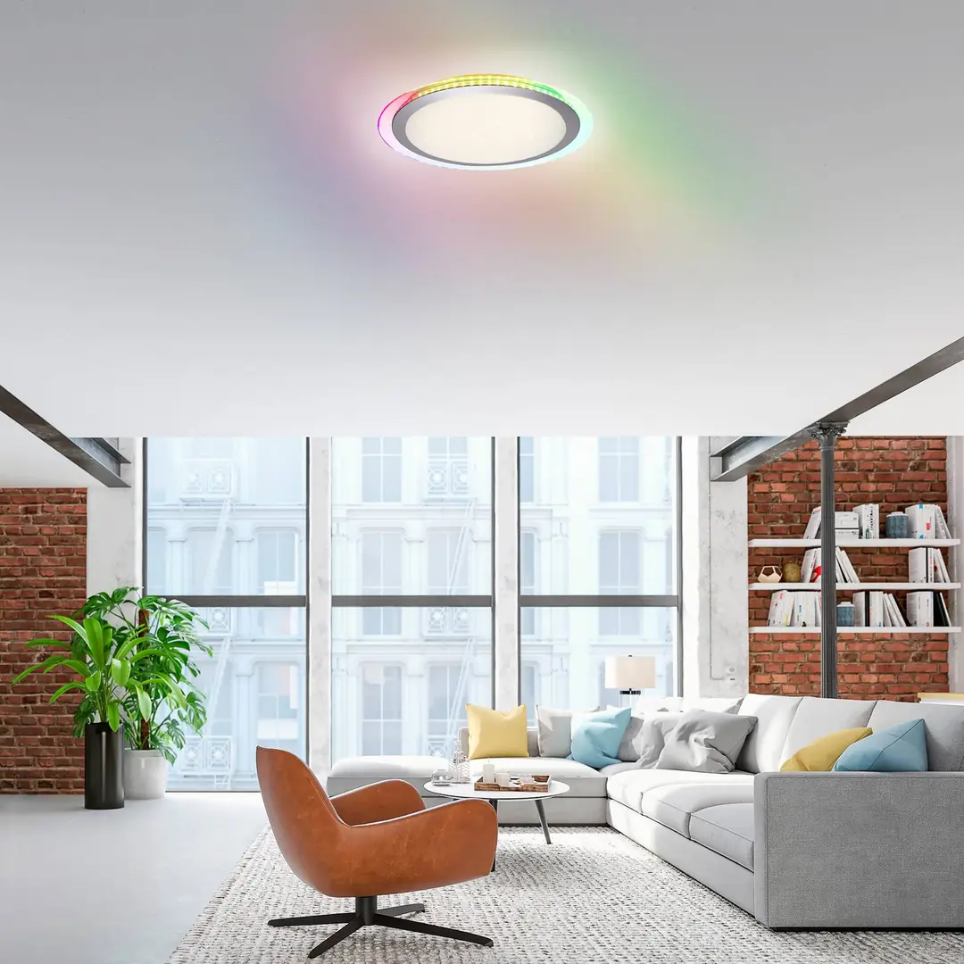 JUST LIGHT. GmbH LED-Deckenleuchte Cyba Sterne CCT RGB-Sidelight