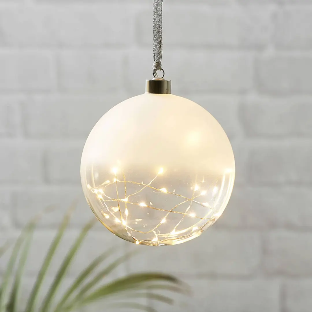 STAR TRADING LED-Dekokugel Glow gefrostet/klar Ø 15 cm