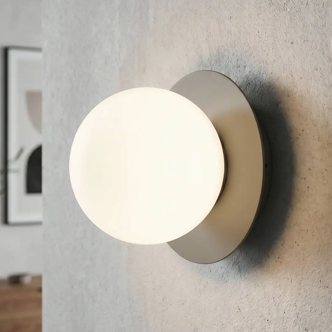 EMIBIG LIGHTING Wandleuchte Minerva, opal/beige, Ø 15 cm, Glas/Metall, E14