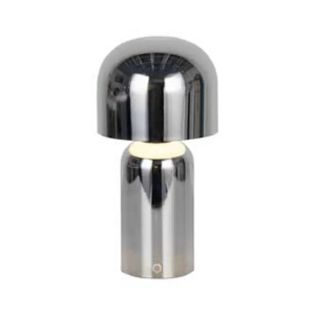 Searchlight LED-Akku-Tischlampe Niko, chromfarben, Höhe 26 cm, Metall