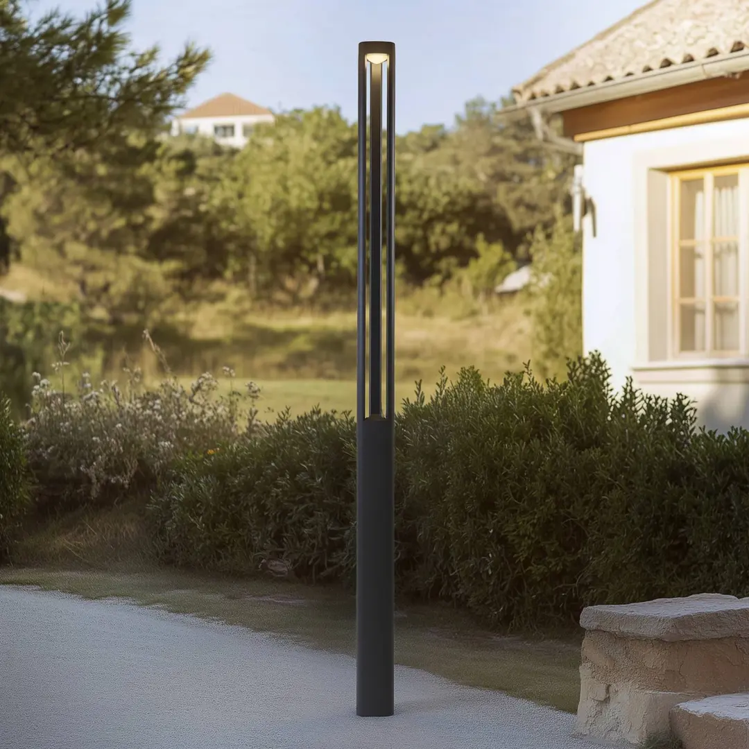 Lucande LED-Außenleuchte Pirron, 230 cm, anthrazit, IP65