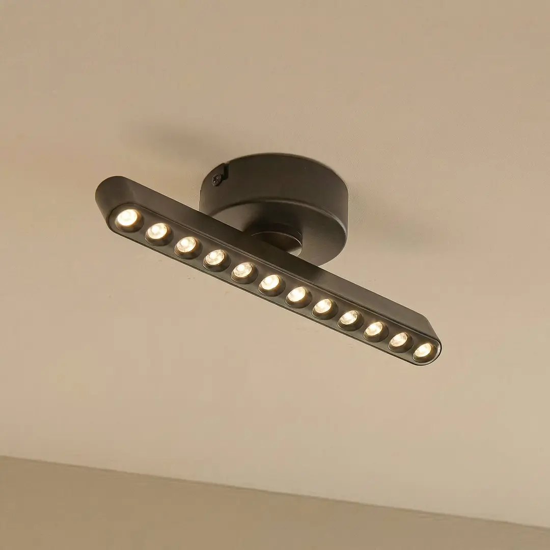 Lindby LED-Strahler Eldrin, schwarz, 1-flg., Lichtpunkte