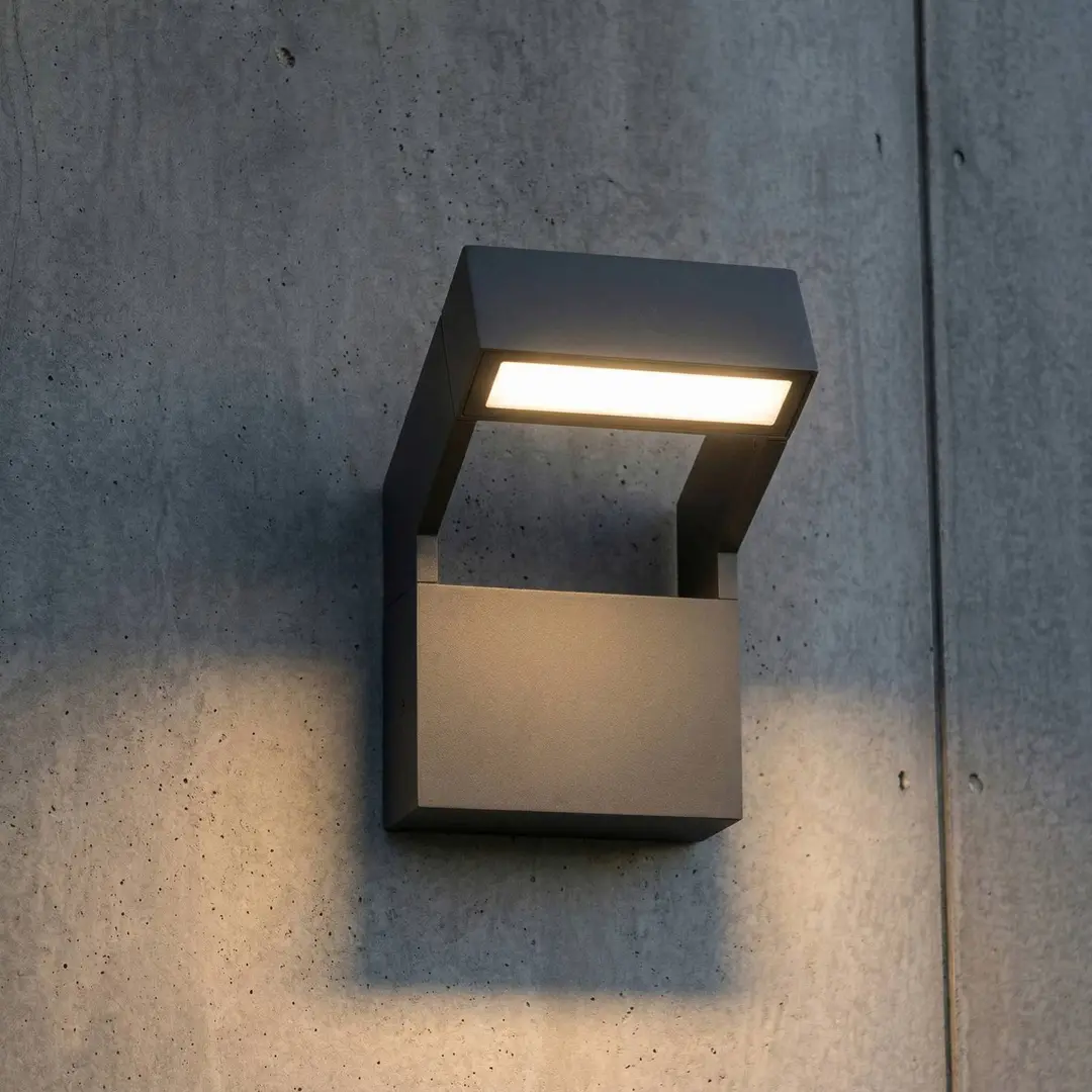 Arcchio LED-Außenwandleuchte Kovato, dunkelgrau, IP65