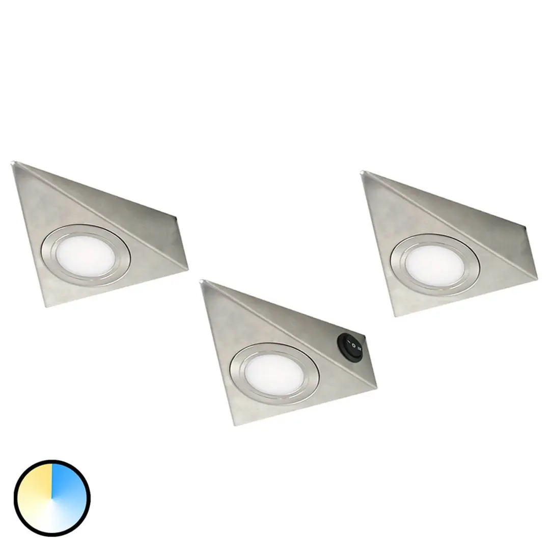 Evotec Dreieckige LED-Unterbauleuchte CS, 3er Set