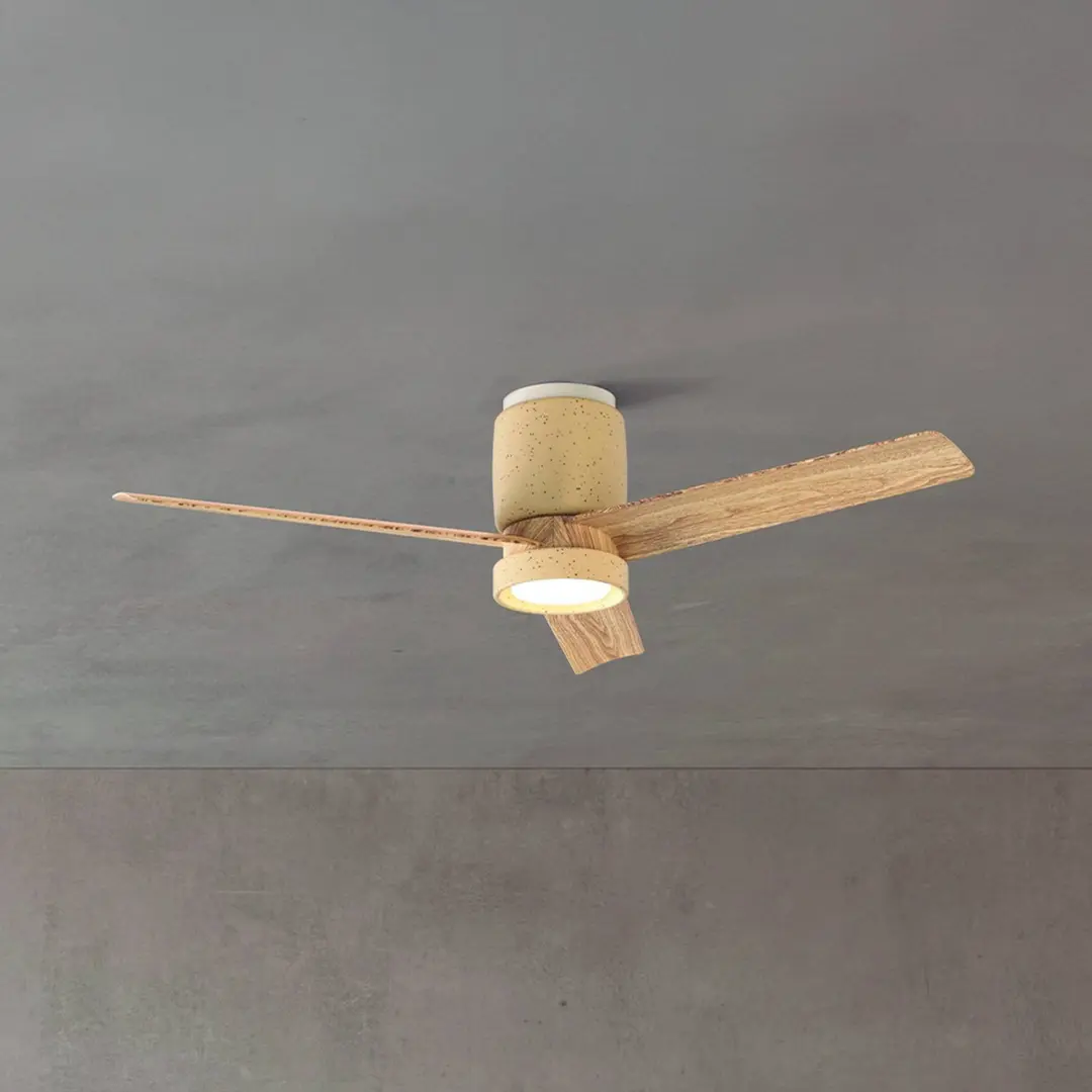 Mantra Iluminación LED-Deckenventilator Ceramica M, beige/holz, DC, leise, CCT