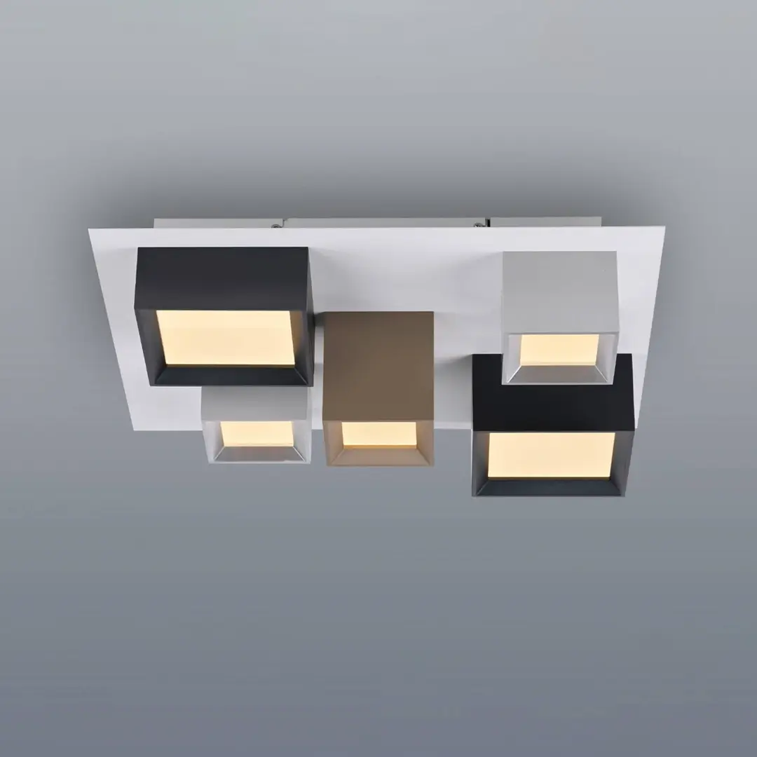 Pure LED-Deckenlampe PURE Manhatten, multicolor, 5-flg., CCT