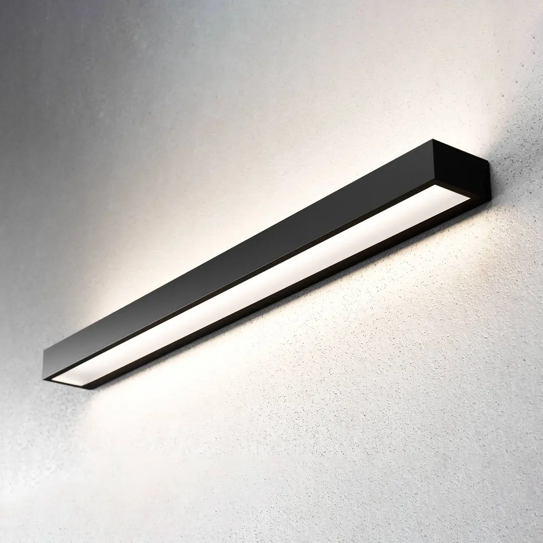 MCJ LED-Wandleuchte Mera, Breite 80 cm, schwarz, 3000K