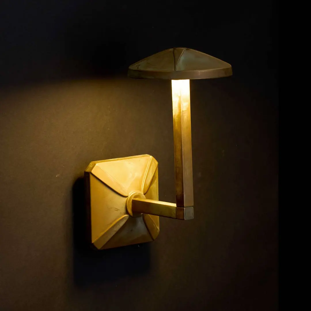 Moretti Luce LED-Außenwandleuchte Aura Disk, Höhe 24 cm, messing antik