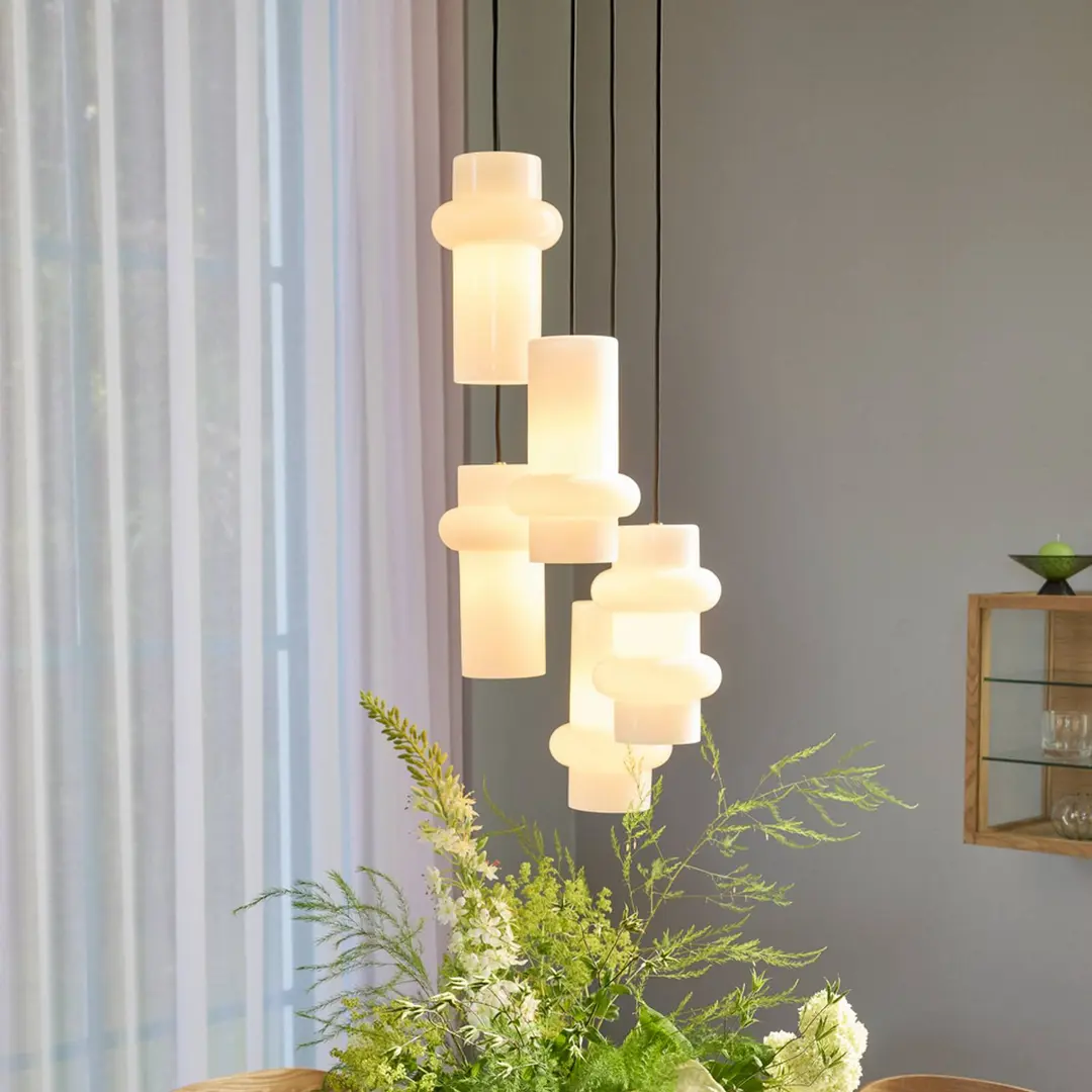 Hübsch Hängelampe Pilule Up, weiß matt, Ø 15 cm, Glas