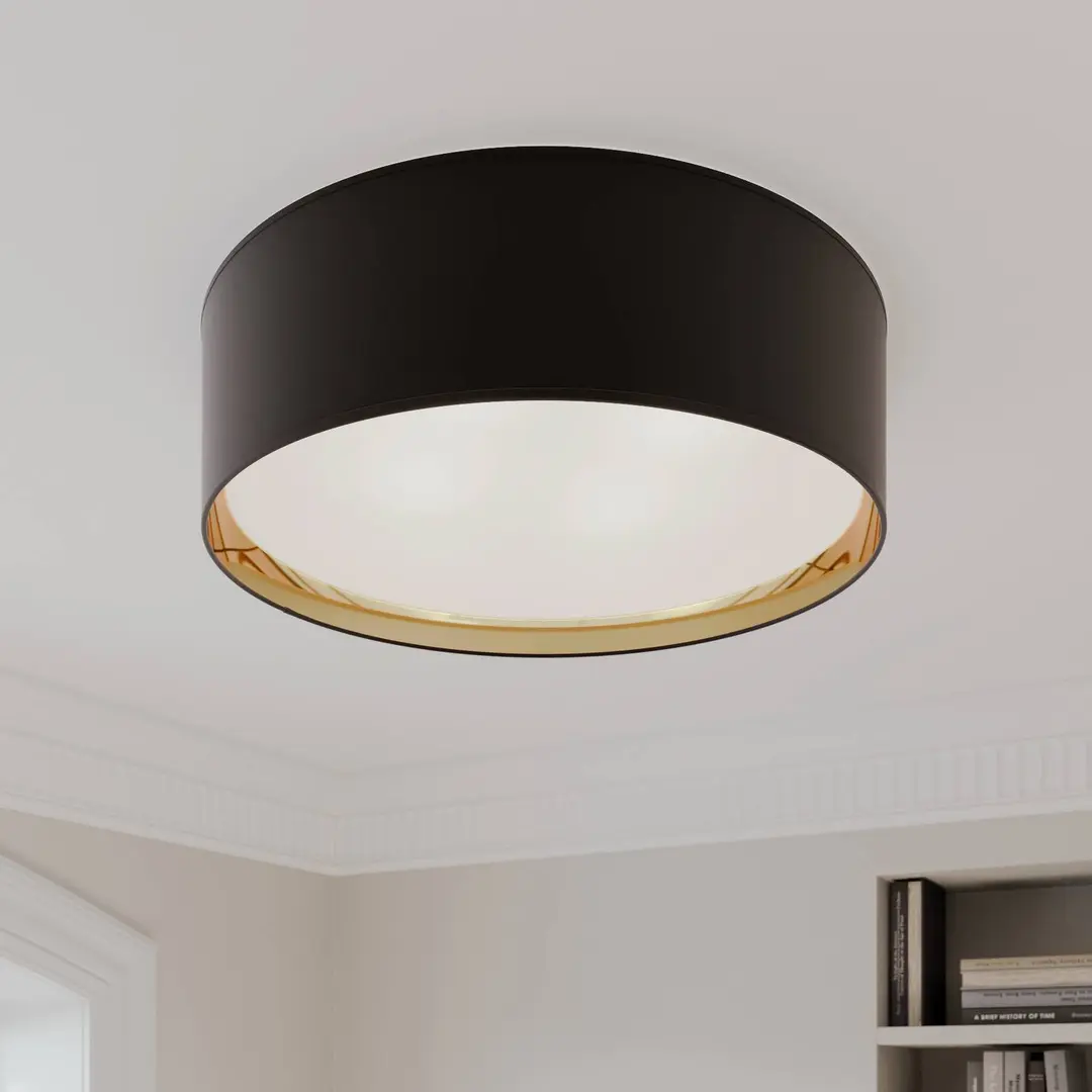 TK Lighting Deckenleuchte Bilbao, schwarz/gold, Ø 60 cm