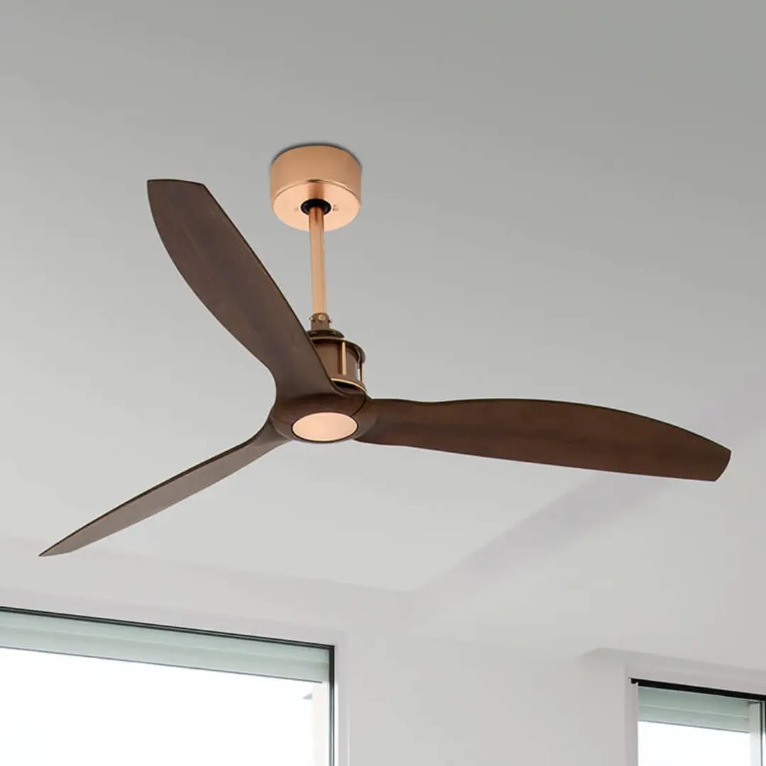 FARO BARCELONA Deckenventilator Just Fan, Ø 128cm, kupfer walnuss