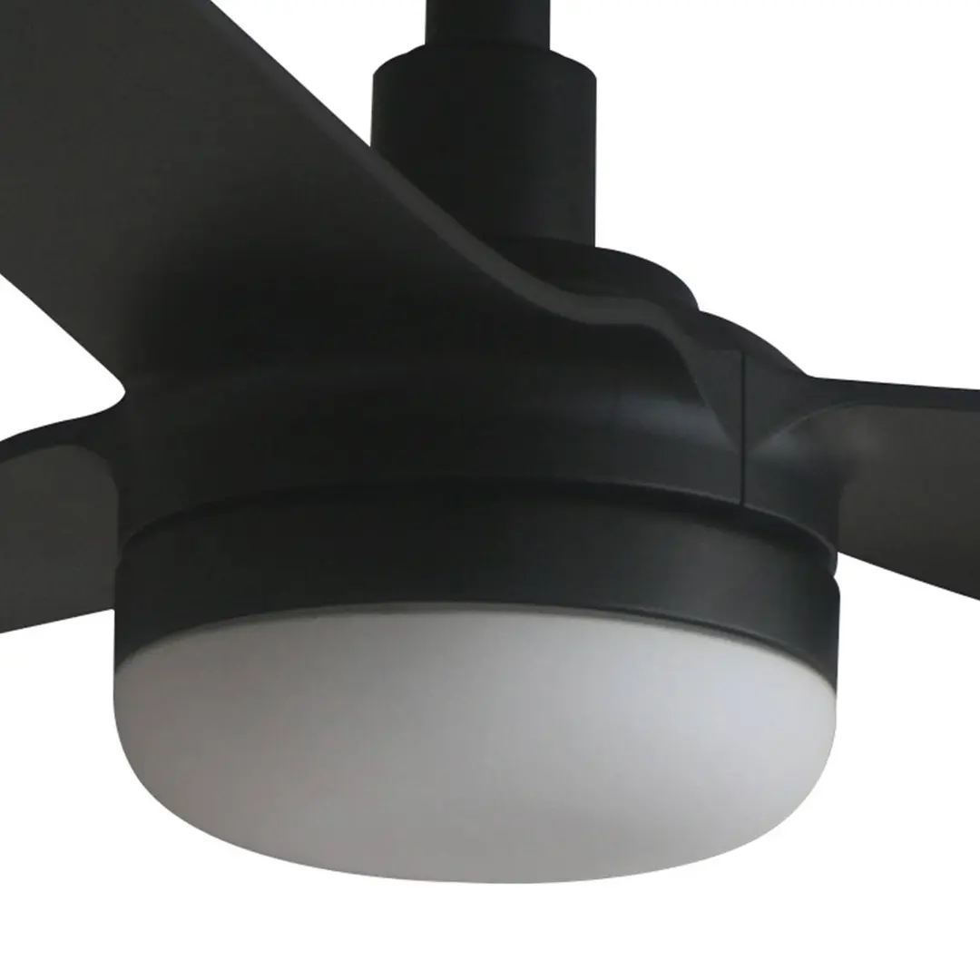 FARO BARCELONA LED-Deckenventilator Punt M, schwarz, DC, leise, 130 cm, CCT