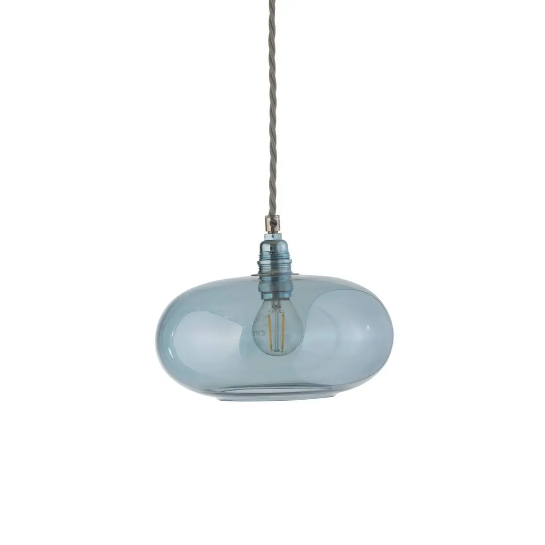 EBB & FLOW Pendelleuchte HORIZON, blau, Glas, Ø 21 cm