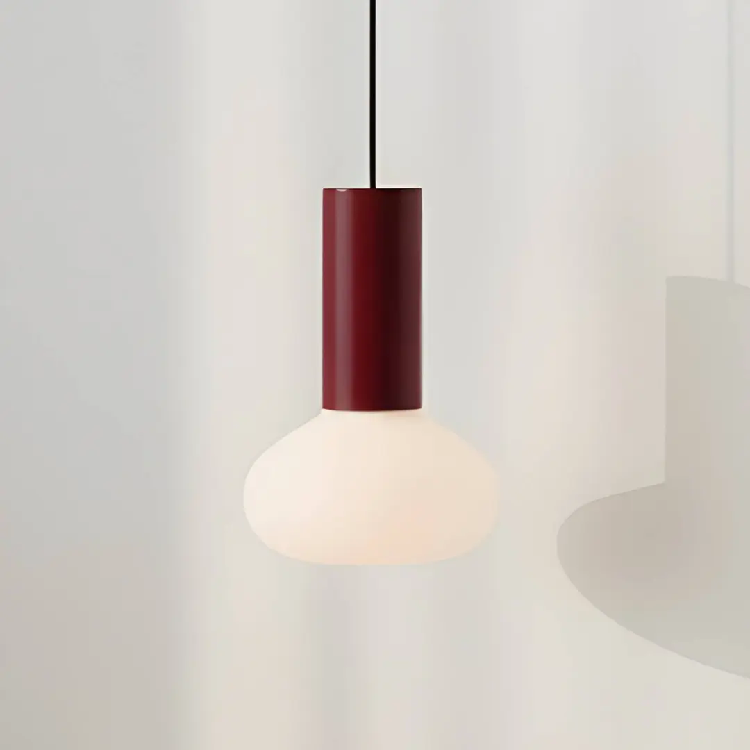 ALDEX Hängeleuchte Flo, rot, 1-flammig, Glas