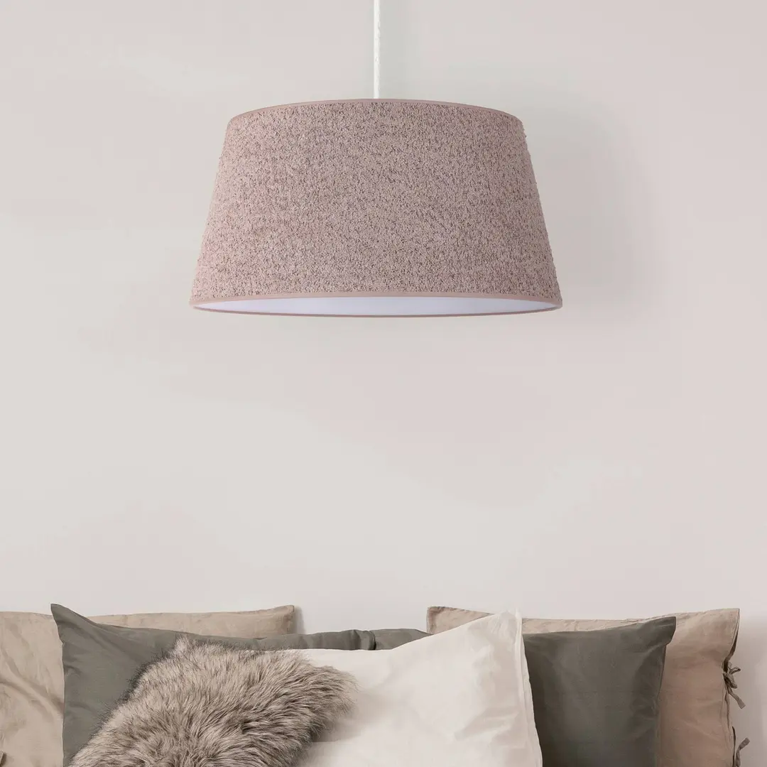 Duolla Hängelampe Boucle, Textil cappuccino, Ø 50 cm, 1-flg.
