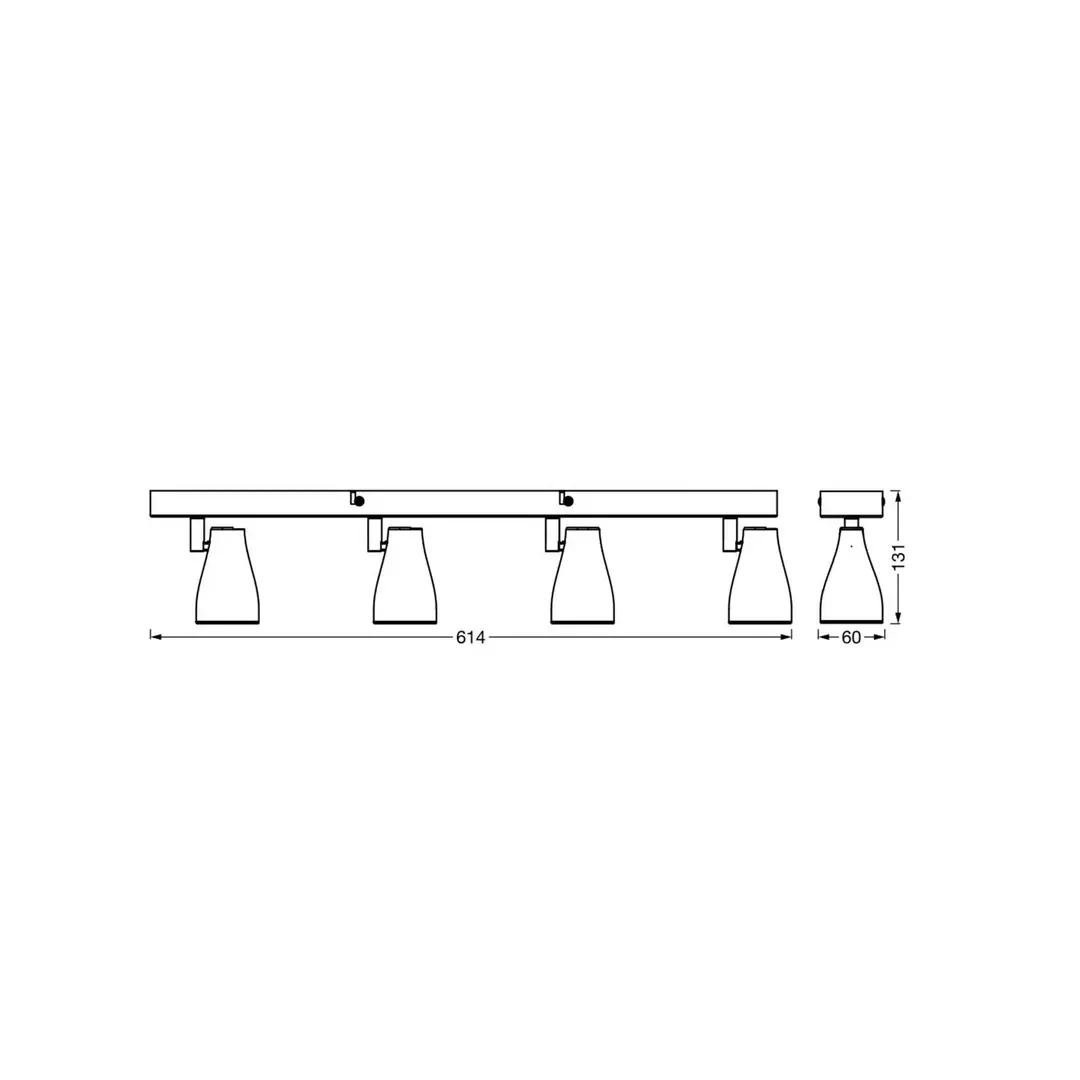 OSRAM Deckenstrahler PEAR, weiß, 4-flammig, GU10-LED 2.700 K