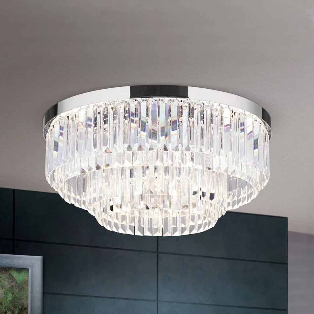Orion LED-Deckenleuchte Prism, chrom, Ø 55 cm