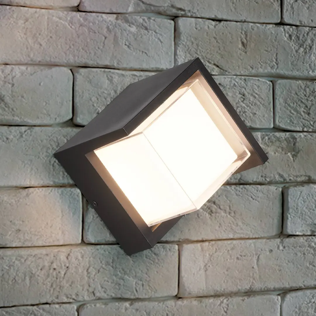 Reality Leuchten LED-Außenwandleuchte Puno, IP54, eckig