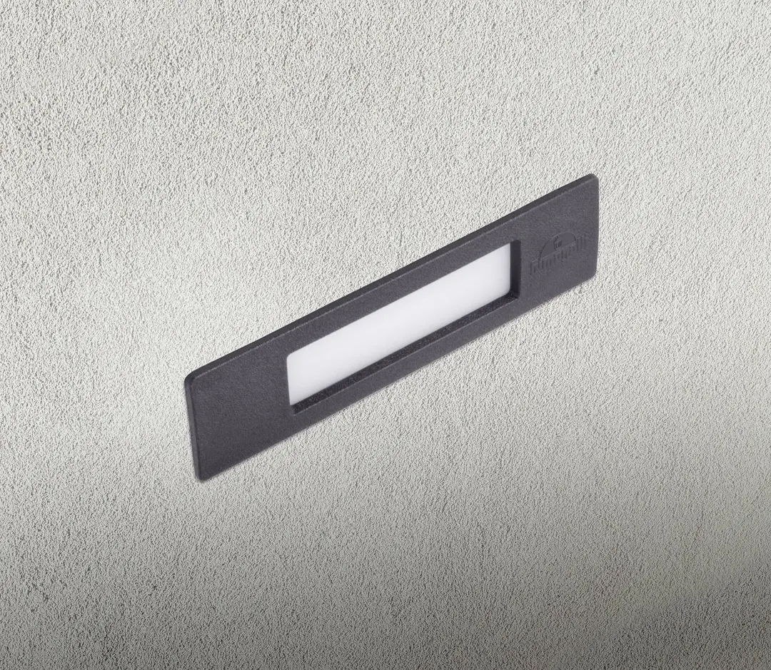 Fumagalli Einbauleuchte Nina IP55 schwarz/opal 19 cm R7S CCT Kunstharz