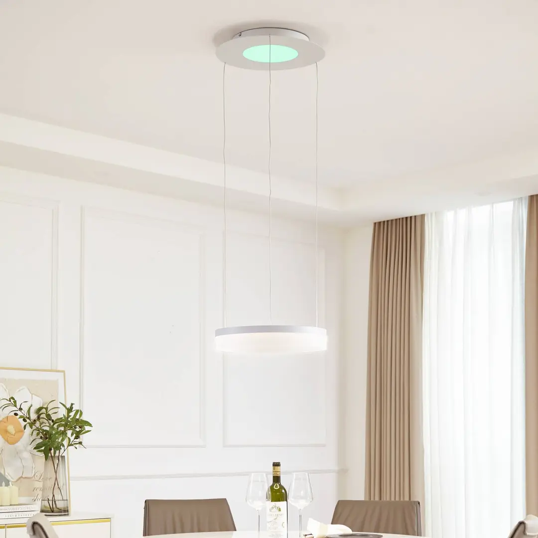 Lucande Smart LED-Hängeleuchte Squillo weiß Tuya RGBW CCT