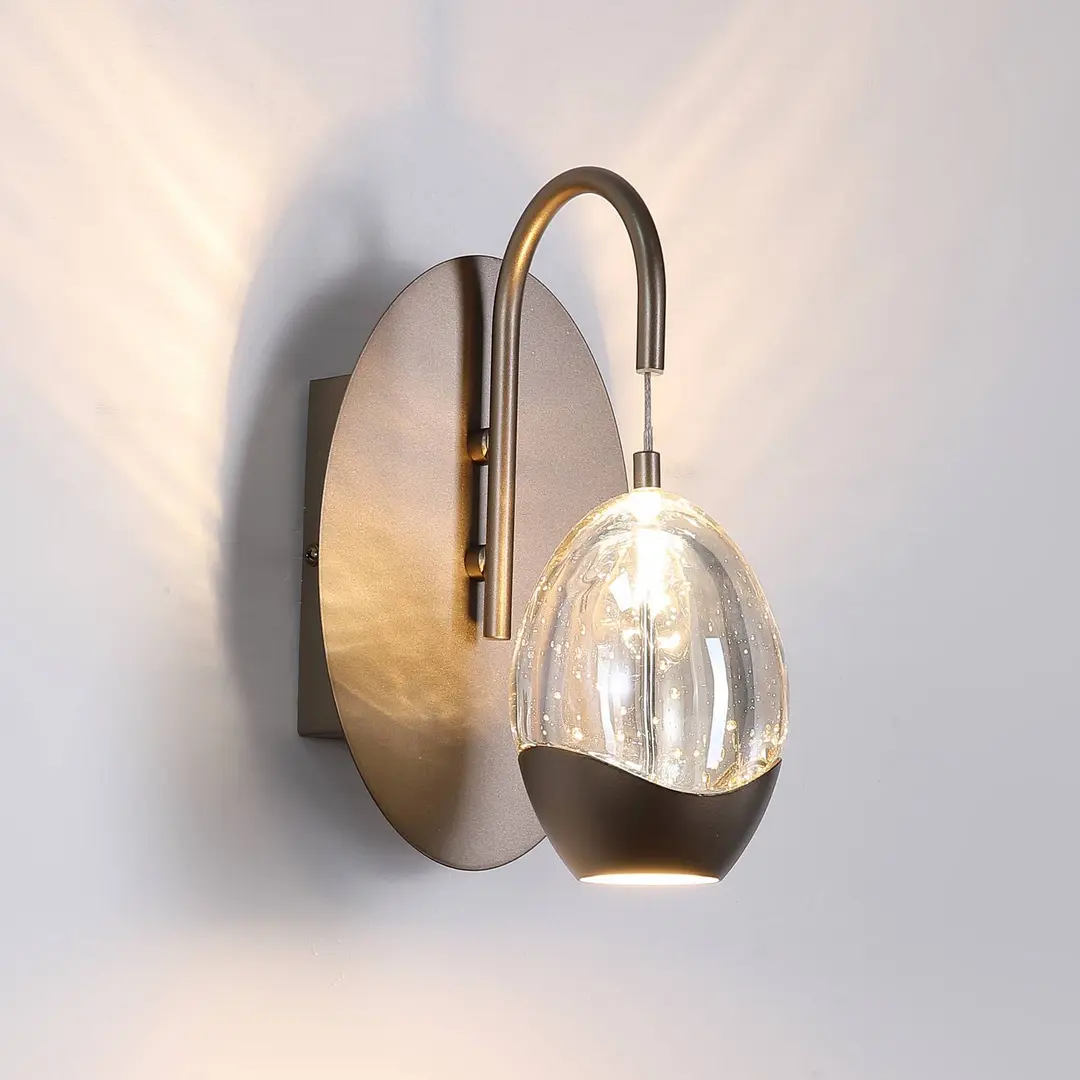 Searchlight LED-Wandlampe Seeds, cremefarben, Breite 11 cm, Glas/Metall
